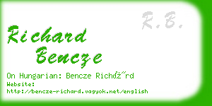 richard bencze business card